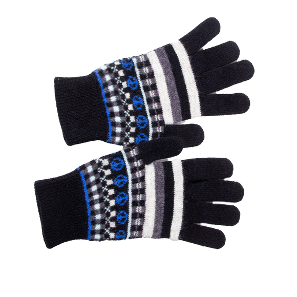 PAUL SMITH BLACK, GRAY BLUE WOOL GLOVESWOMENS